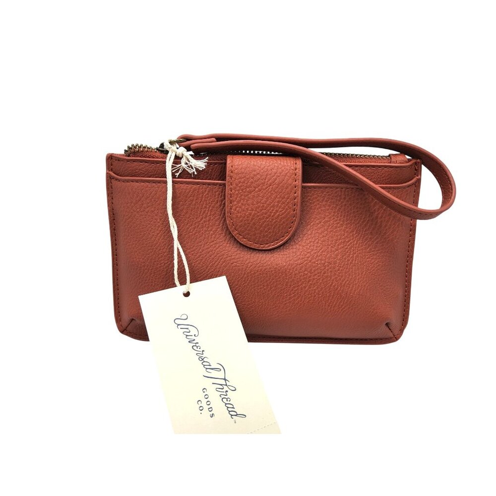 new universal thread womens red  zip shut 5 compartment wallet